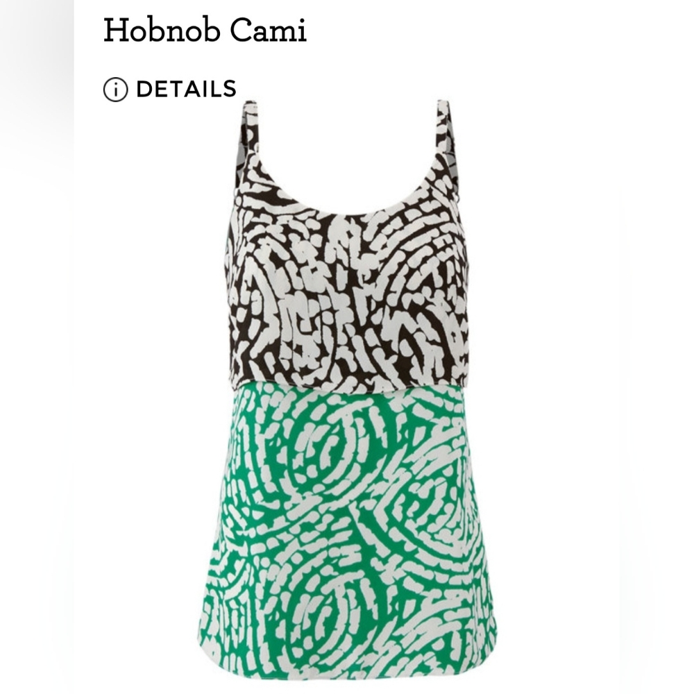 CAbi Black and Green Hobnob Cami